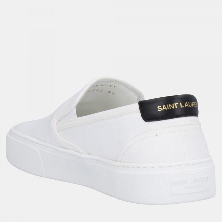 Pre Owned Saint Laurent Canvas Slip On Sneakers 43