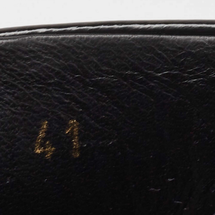Pre Owned Saint Laurent Black Glossy Leather Penny Loafers Size 41