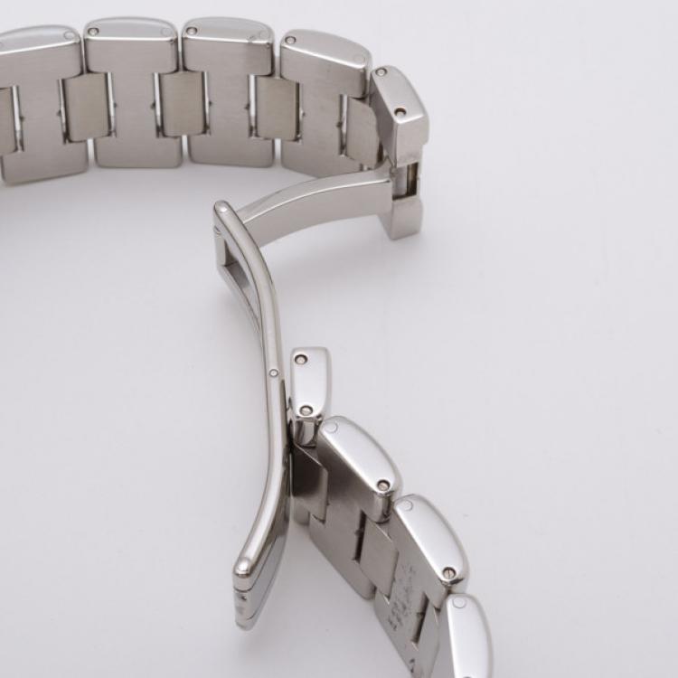 Pre Owned Yves Saint Laurent Rectangular Two Toned Unisex Wristwatch