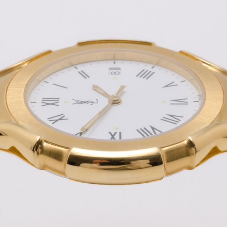 Pre Owned Yves Saint Laurent All Gold Plated Classic Collection Unisex Wristwatch
