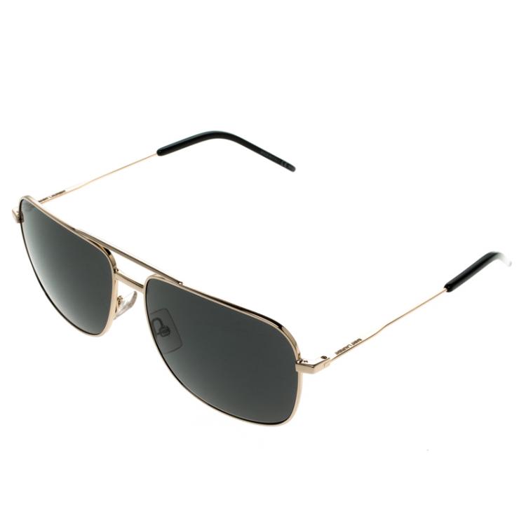 Pre Owned Saint Laurent Paris Black Classic 12 000F9 Square Sunglasses