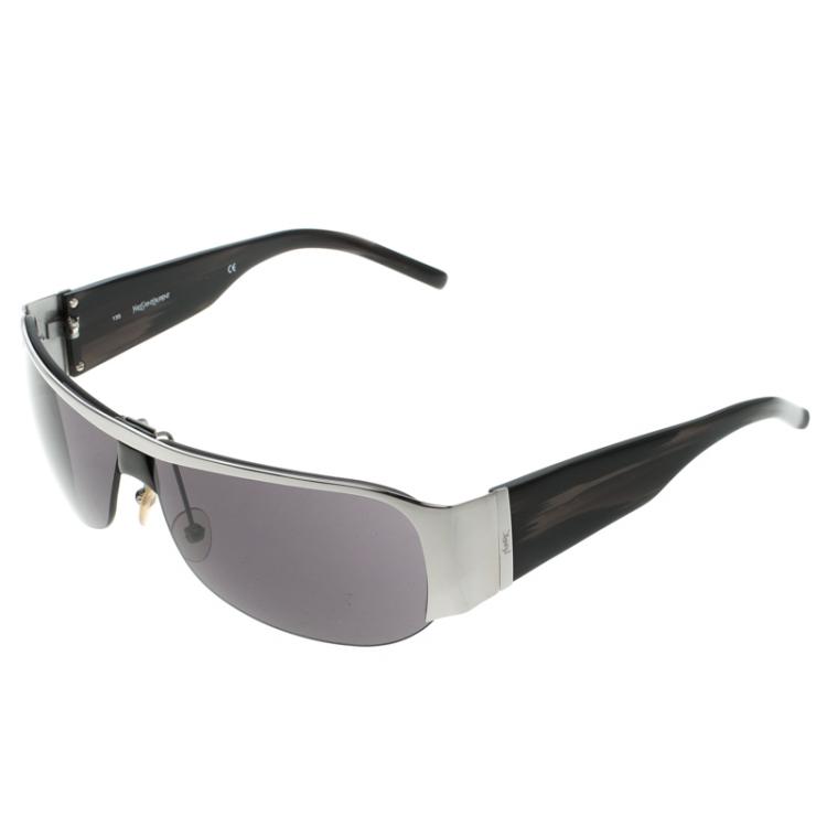 Pre Owned Saint Laurent Black YSL 2116/S Hafl Rim Sunglasses