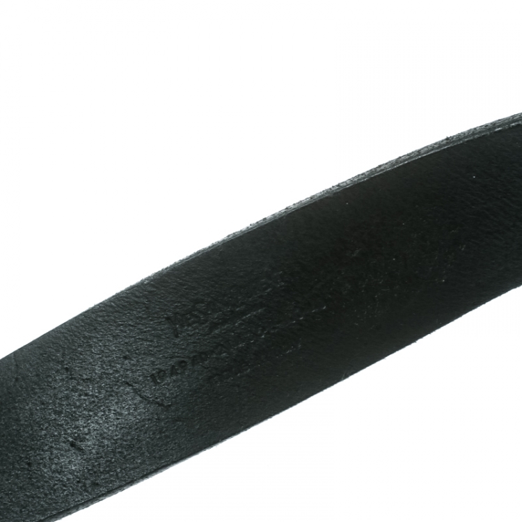Pre Owned Saint Laurent Black Leather Buckle Belt 100 CM
