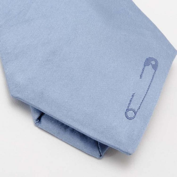 Pre Owned Yves Saint Laurent Blue Silk Tie