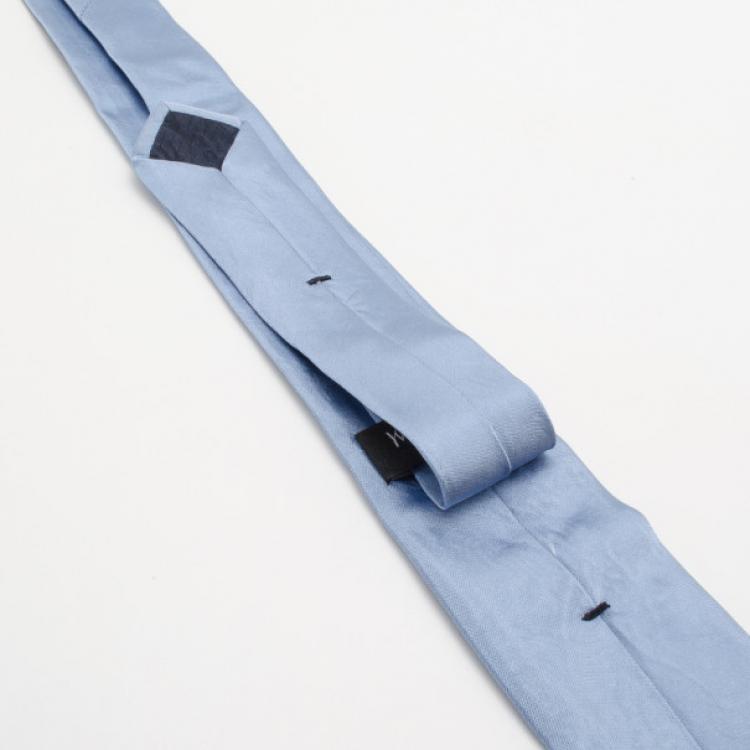 Pre Owned Yves Saint Laurent Blue Silk Tie