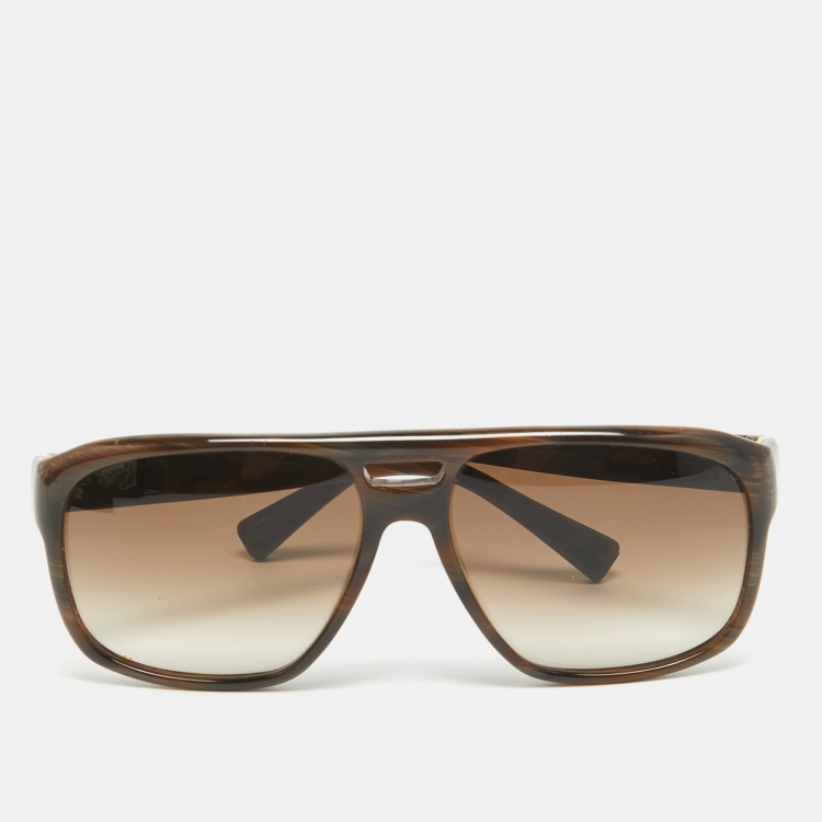 Pre Owned Saint Laurent Brown Gradient 12317/S Aviator Sunglasses