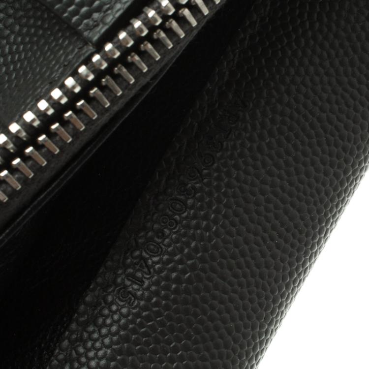 Pre Owned Saint Laurent Paris Dark Grey Grain Leather Continental Wallet