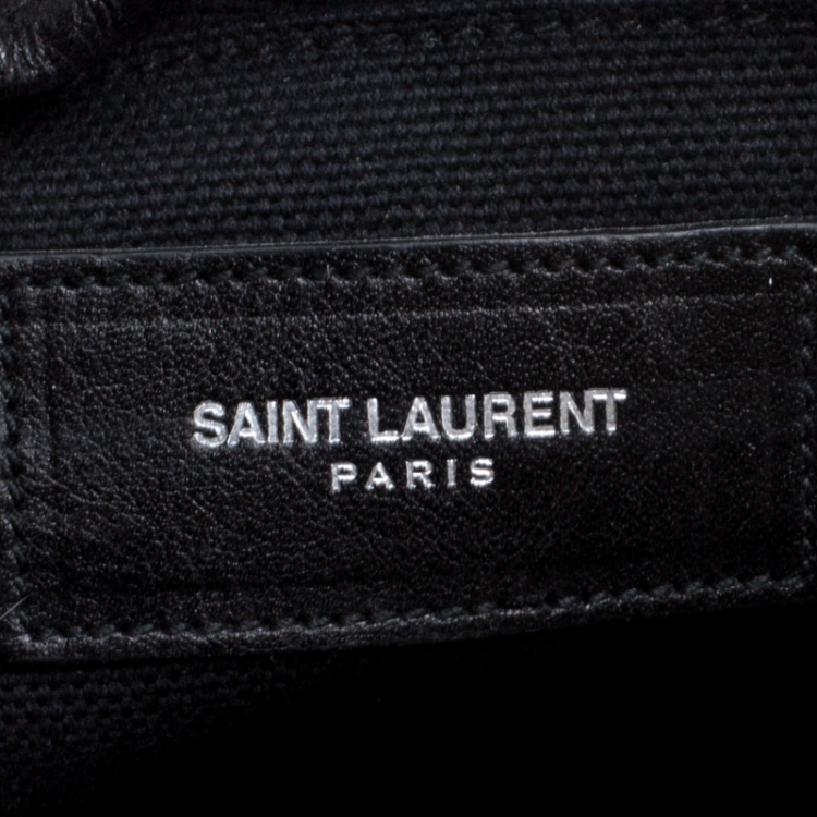 Pre Owned Saint Laurent Black Canvas Hunting Crossbody Bag