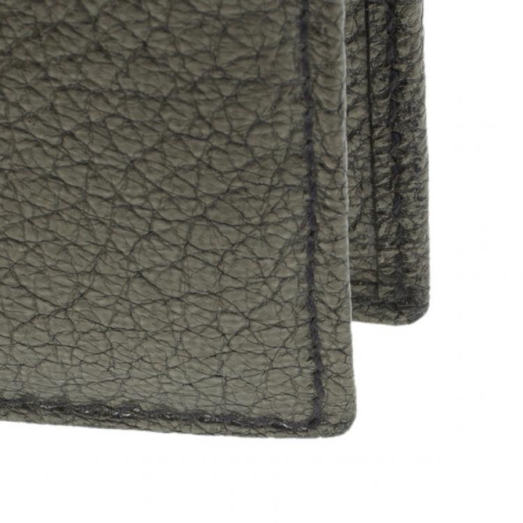 Pre Owned Saint Laurent Paris Silver Metallic Leather Bifold Wallet