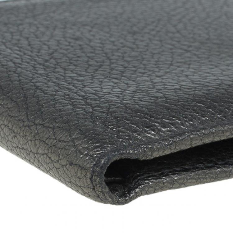 Pre Owned Saint Laurent Paris Silver Metallic Leather Bifold Wallet