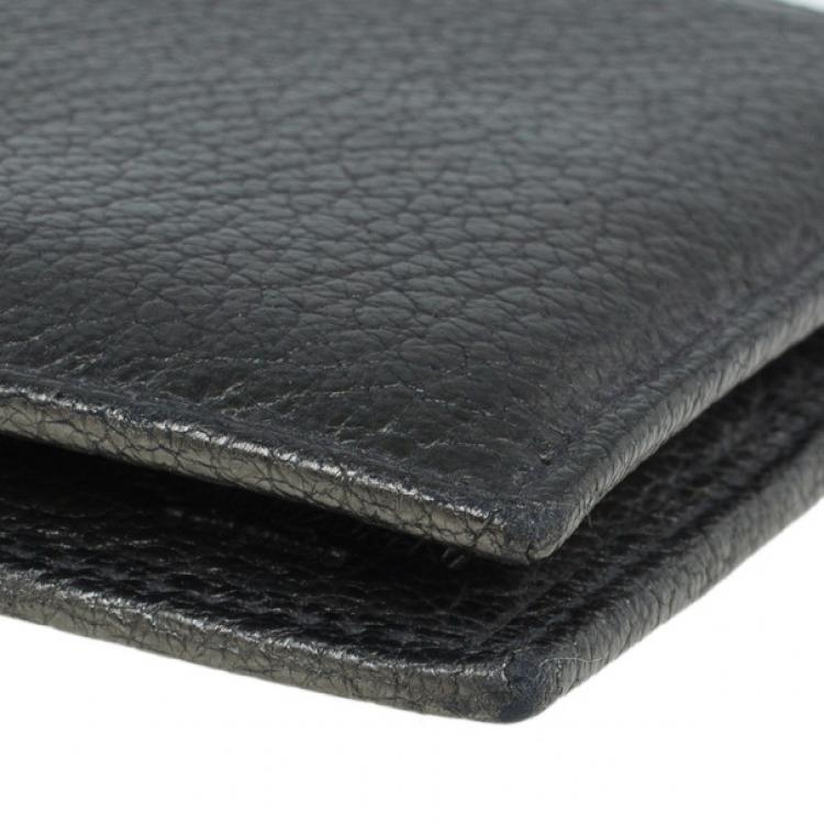 Pre Owned Saint Laurent Paris Silver Metallic Leather Bifold Wallet