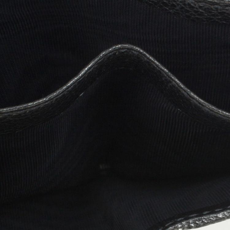 Pre Owned Saint Laurent Paris Silver Metallic Leather Bifold Wallet