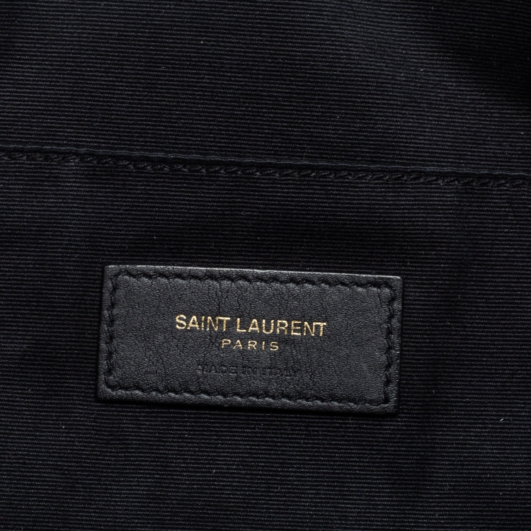 Pre Owned Saint Laurent Black Leather Cassandre Belt Bag