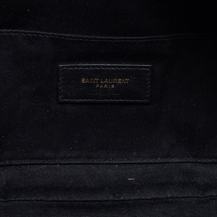 Pre Owned Saint Laurent Black Leather Cassandre Belt Bag