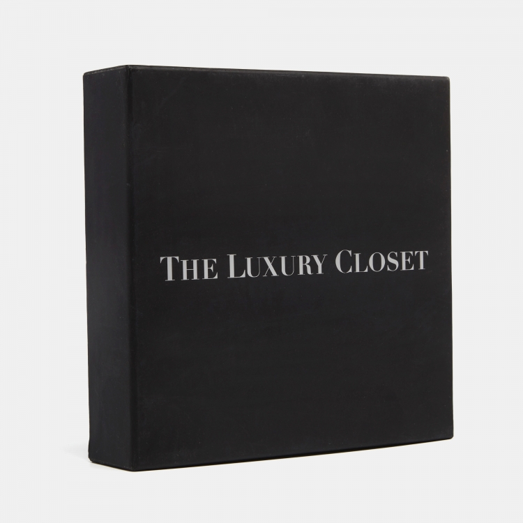 Pre Owned Saint Laurent Black Grained Leather Monogram Bifold Wallet