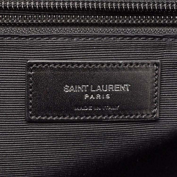 Pre Owned Saint Laurent Black Croc Embossed Leather City Backpack