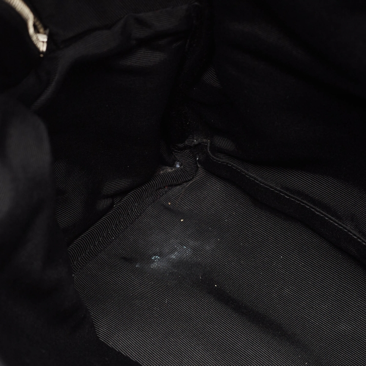 Pre Owned Saint Laurent Black Croc Embossed Leather City Backpack