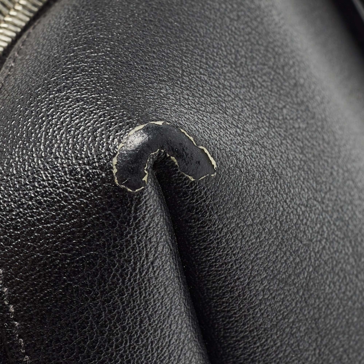 Pre Owned Saint Laurent Black Leather Front Pocket Briefcase Bag