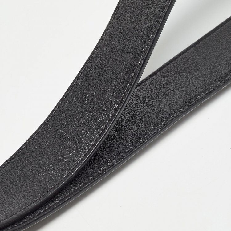 Pre Owned Saint Laurent Black Leather Front Pocket Briefcase Bag