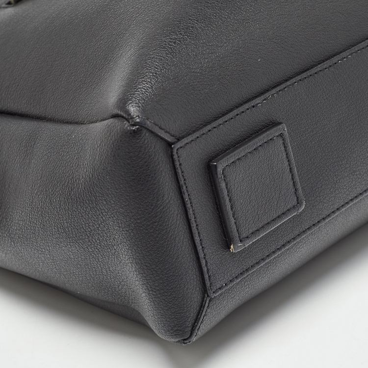 Pre Owned Saint Laurent Black Leather Front Pocket Briefcase Bag