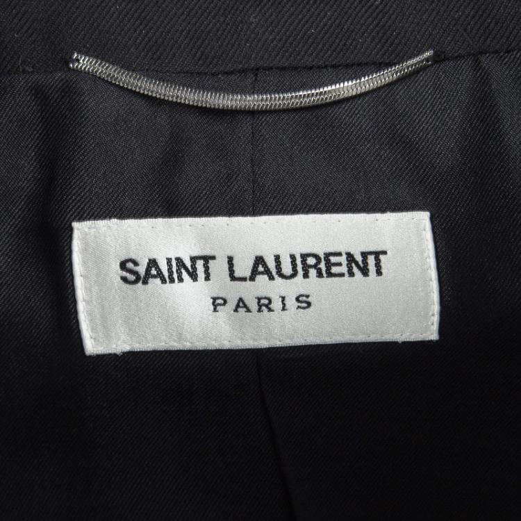 Pre Owned Saint Laurent Paris Black Tailored Wool Blazer XL