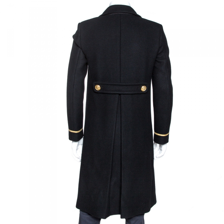 Pre Owned Saint Laurent Paris Black Wool Double Breasted Coat M