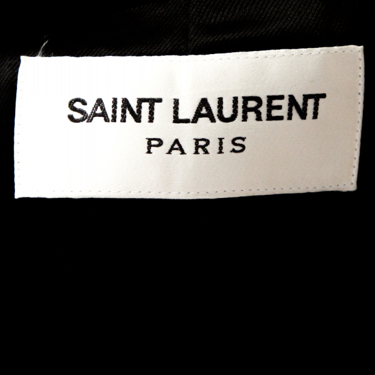 Pre Owned Saint Laurent Paris Black Wool Double Breasted Coat M