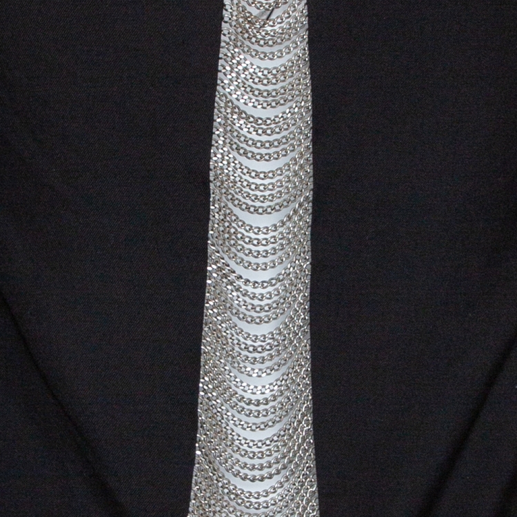Pre Owned Saint Laurent Black Wool Chain Trim Blazer XL