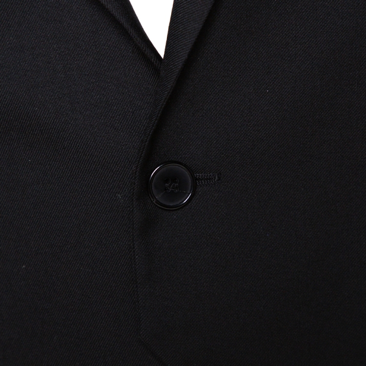Pre Owned Saint Laurent Paris Black Wool Zip Detail Short Jacket L