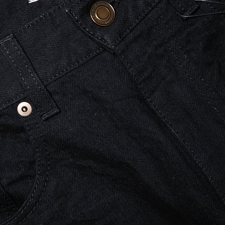 Pre Owned Saint Laurent Paris Black Denim Bermuda Shorts S