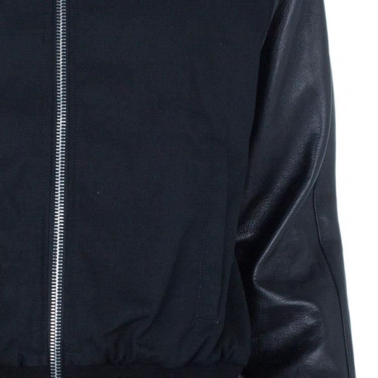 Pre Owned Saint Laurent Paris Leather Bomber Jacket XXL