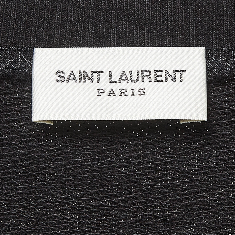 Pre Owned Saint Laurent Paris Black Sun Print Cotton Knit Sweatshirt XXL