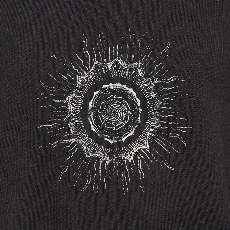 Pre Owned Saint Laurent Paris Black Sun Print Cotton Knit Sweatshirt XXL