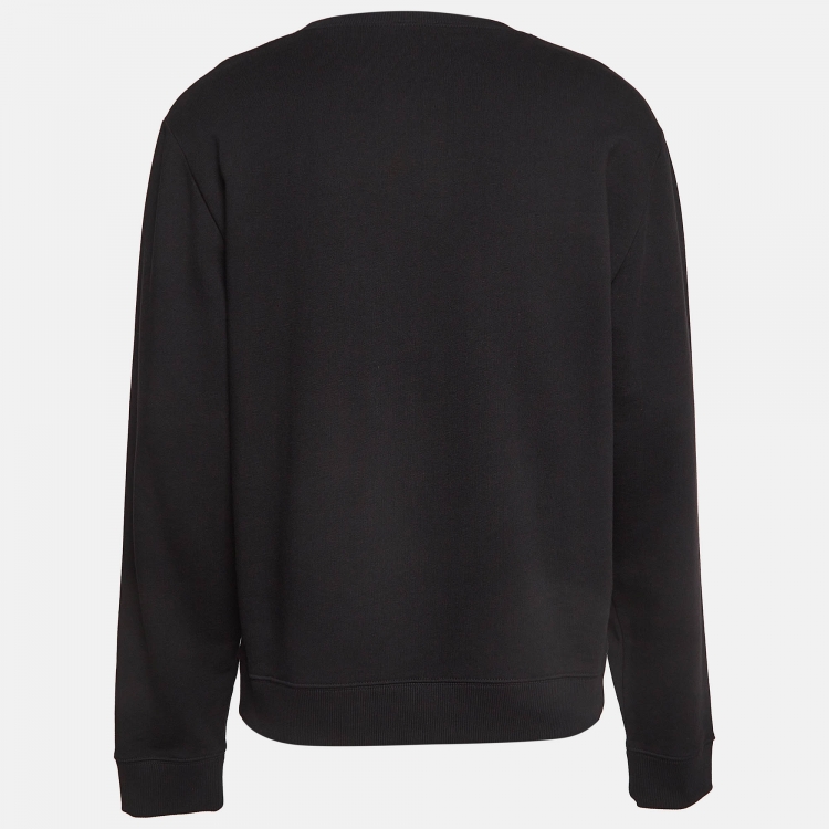 Pre Owned Saint Laurent Paris Black Sun Print Cotton Knit Sweatshirt XXL