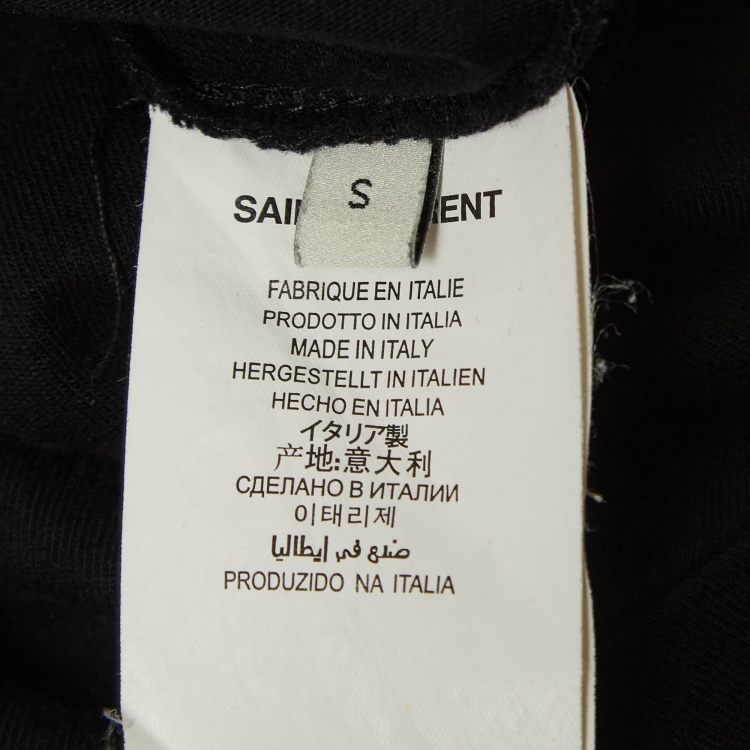 Pre Owned Saint Laurent Black Decoupe Dust Cotton T-Shirt S