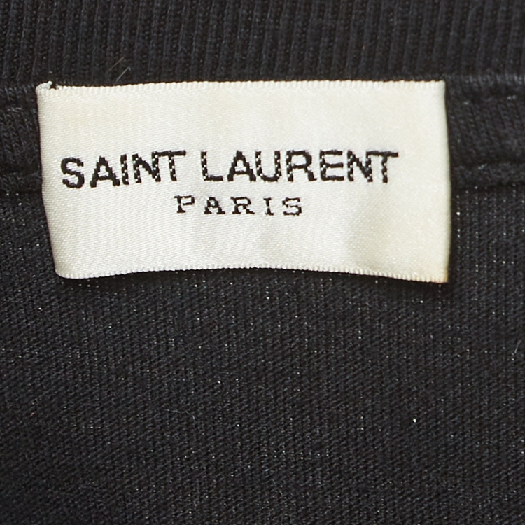 Pre Owned Saint Laurent Black Decoupe Dust Cotton T-Shirt S