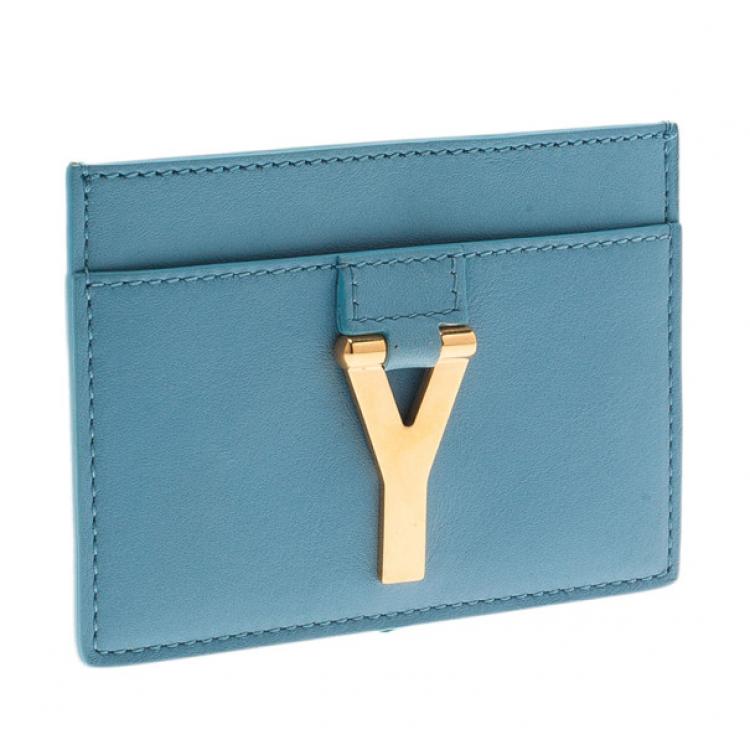 Saint Laurent Paris Blue Leather Y Card Holder Saint Laurent Paris TLC