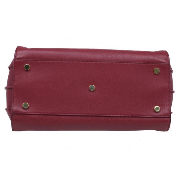 Pre Owned Saint Laurent Paris Red Leather Small Sac De Jour Tote
