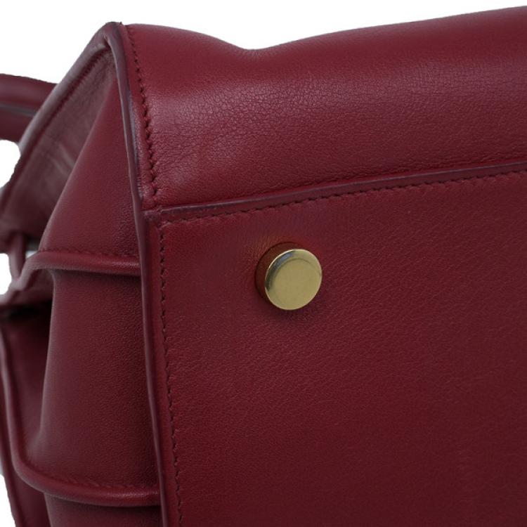 Pre Owned Saint Laurent Paris Red Leather Small Sac De Jour Tote