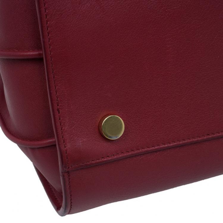 Pre Owned Saint Laurent Paris Red Leather Small Sac De Jour Tote