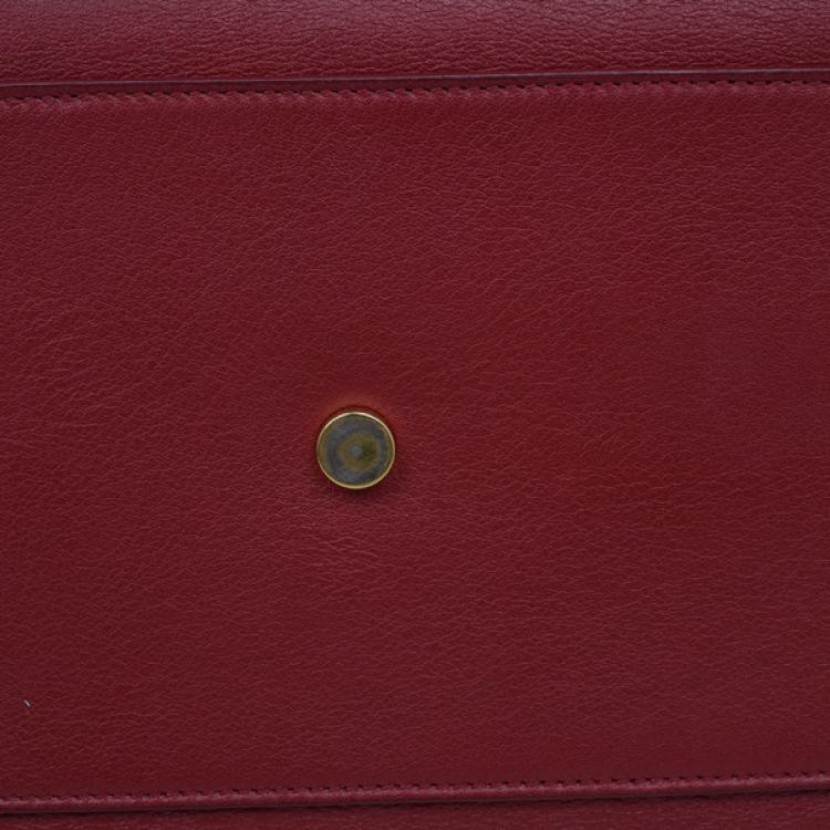Pre Owned Saint Laurent Paris Red Leather Small Sac De Jour Tote