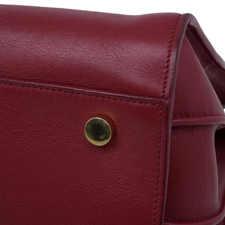 Pre Owned Saint Laurent Paris Red Leather Small Sac De Jour Tote