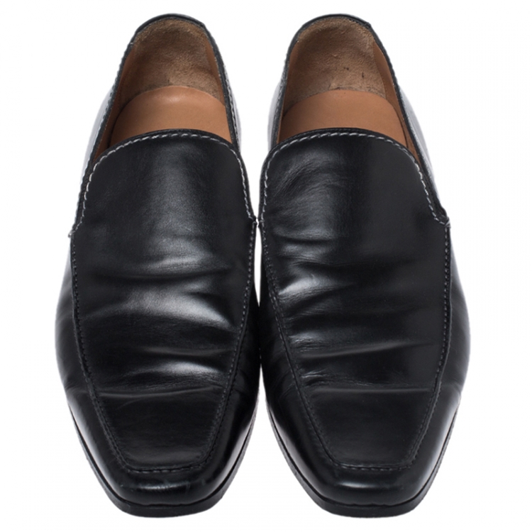 Pre Owned Saint Laurent Paris Black Leather Jailast Loafers Size 43