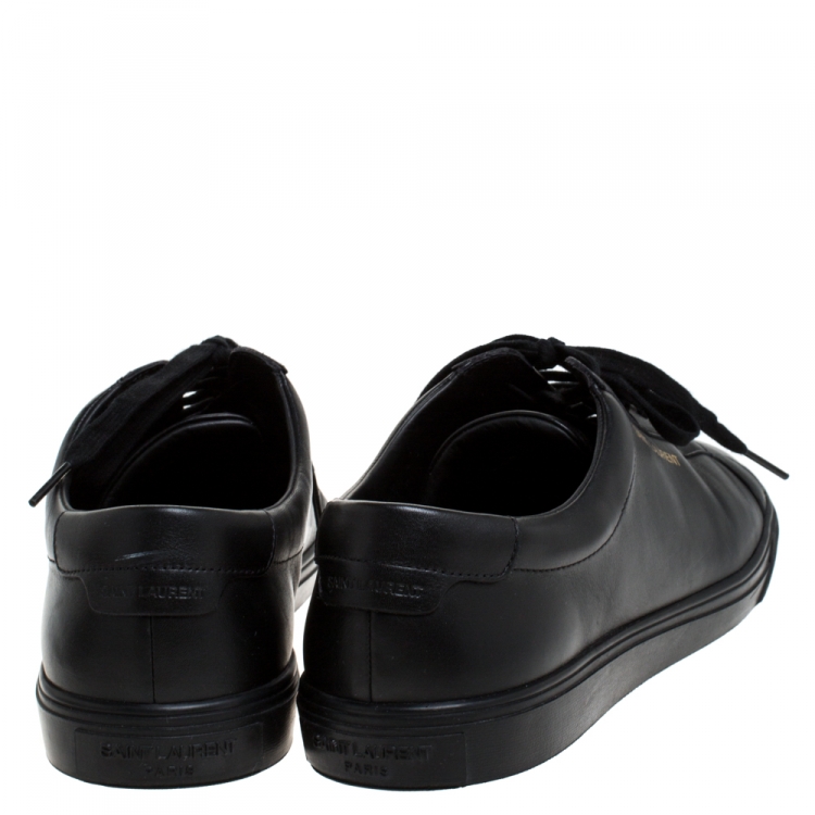 Pre Owned Saint Laurent Black Leather Andy Low Top Sneakers Size 43