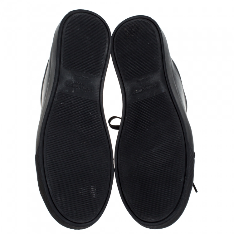 Pre Owned Saint Laurent Black Leather Andy Low Top Sneakers Size 43