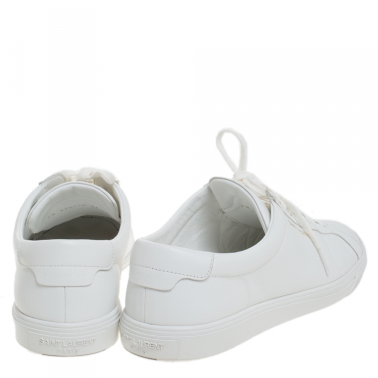 Pre Owned Saint Laurent White Leather Andy Low Top Sneakers Size 43