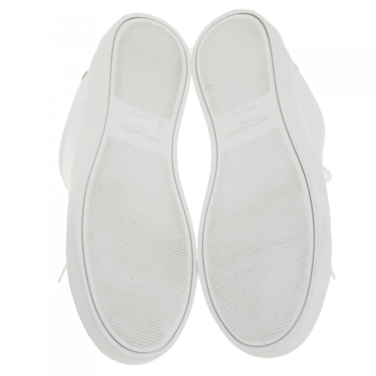 Pre Owned Saint Laurent White Leather Andy Low Top Sneakers Size 43