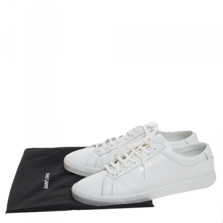 Pre Owned Saint Laurent White Leather Andy Low Top Sneakers Size 43