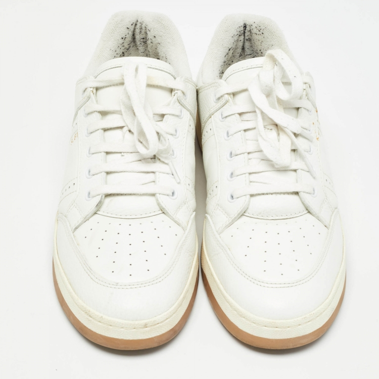 Pre Owned Saint Laurent White Leather SL/61 Sneakers Size 43.5