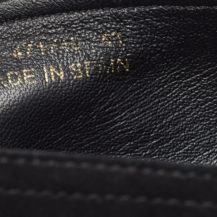 Pre Owned Saint Laurent Black Suede Cassandre Espadrilles Size 43